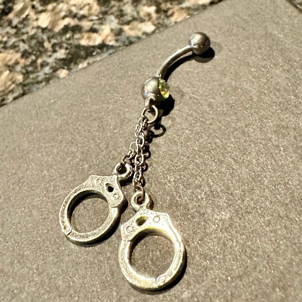 Silver Handcuff Belly Button Ring